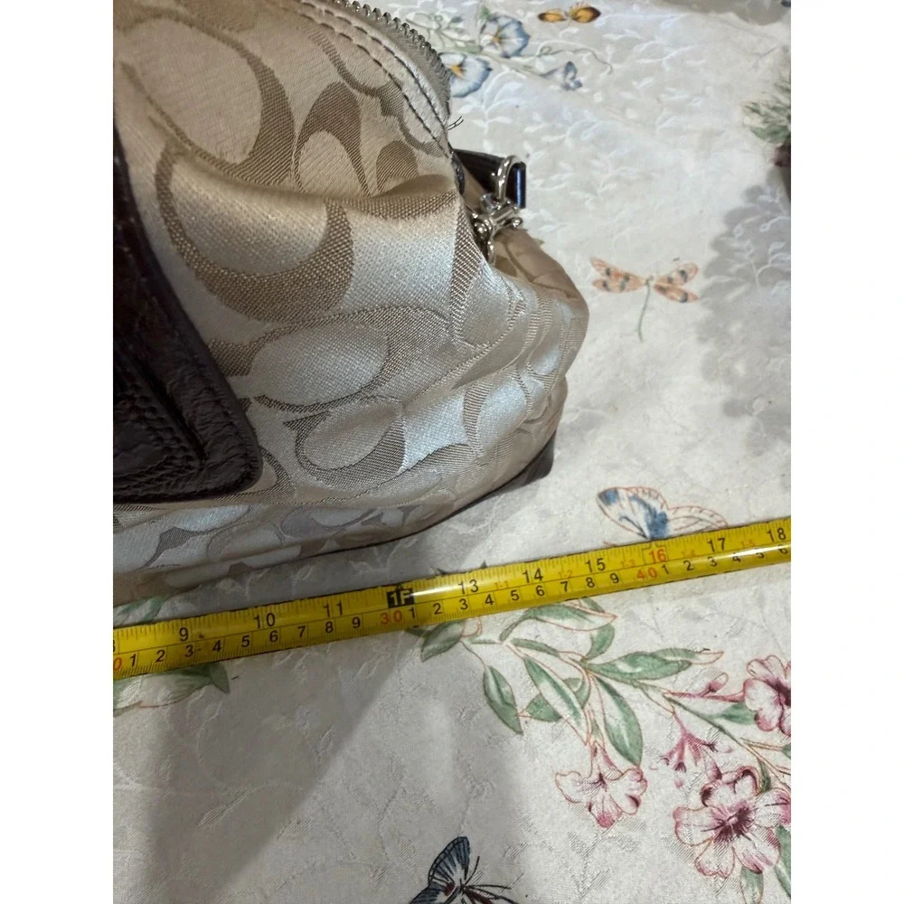 Coach Ashley‎ Signature Satchel Mahogany Brown Patent Leather F15440 Bag